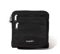 Baggallini Women's Securtex Anti-Theft Crossbody 8.25" Small / 10" Large Travel Purse with RFID Card Slots & Cut-Resistant Strap, Black, w x h