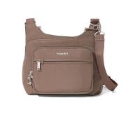 Baggallini Women's Securtex Anti-Theft Crossover Crossbody Bag for Travel 11”w X 8.5”h, RFID, Built-in Wallet, Locking Zippers, Portobello, One Size