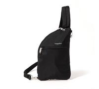 Baggallini Women's Securtex Anti-Theft Half Moon Sling 8"x13" Crossbody Bags w/RFID, Cut-Resistant Strap, Locking Zippers, Black, One Size