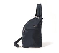 Baggallini Women's Securtex Anti-Theft Half Moon Sling 8"x13" Crossbody Bags w/RFID, Cut-Resistant Strap, Locking Zippers, French Navy, One Size