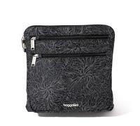 Baggallini Women's Securtex Anti-Theft Large Crossbody, Midnight Blossom Print, w x 10" h