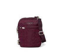 Baggallini Women's Securtex Anti-Theft Mini Everything Crossbody Bag, 6.3"x8.25" RFID, Locking Zippers & Cut-Resistant Strap, Mulberry