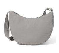 Baggallini Women's Swift Crescent Crossbody Bag Lightweight 12"x8" Travel Purse Handbag, B-lite Silver Sand, One Size
