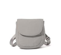 Baggallini Women's Swift Flap Mini 6.3" X7" Lightweight Small Travel Purse with Crossbody Strap and RFID, B-lite Silver Sand, One Size
