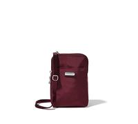 Baggallini Women's Take Two Bryant RFID Protected 5x7.25 Small Phone Wallet Crossbody Bags Lightweight Nylon Travel Purse, Dark Cherry, One Size