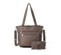 Baggallini Women's Tote-15.3" x11.6” Tote Lightweight Work Travel Carry on Bag Modern Everyday Shopper, Dark Umber Heritage, One Size