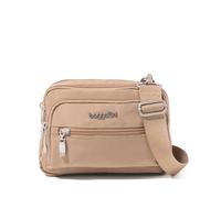 Baggallini Women's Triple Zip Bagg Crossbody Bag, Beach, Wide Strap