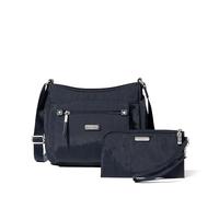 Baggallini Women's Uptown Bagg with RFID Phone Wristlet-Crossbody Bag Travel Purse-Lightweight Water-Resistant, French Navy, One Size