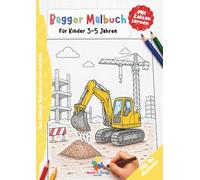 Bagger Malbuch für Kinder 3-5 Jahre, Bagger ausmalen und Zahlen lernen: Einfaches Malbuch mit Zahlen und klaren Linien für Jungen und Mädchen: ... Kinderhände (Fahrzeuge Malbuch für Kinder)