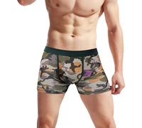 Baggy Boxers For Men,Novelty Boxer Shorts,Men's Underwear Classic Printed Four Cornered Pants with Low Waist Design for Daily Casual Comfort and Versatile Wear (Army Green, XXL)