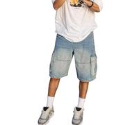 Baggy Jean Shorts Men, Shorts Men Run, Regular Fit Baggy Classic Designer Summer Casual Zip Fly Belt Loop Jean Pants Cargo Pocket Casual Hiking Outdoor Casual Shorts