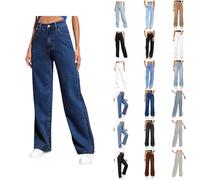Baggy Jeans Women Wide Leg Jeans for Women UK Baggy High Waisted Cute Plus Size Pull On Stretchy Bootcut Trousers Comfy Casual Denim Girl Womens Size 12 Mom for UK