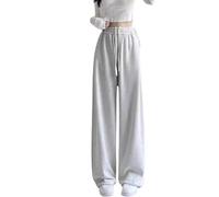 Baggy Joggers Teen Girls Oversized Wide Leg Loose Sweatpants Elastic High Waist Drawstring Sweat Pants Jogging Tracksuit Bottoms Kids Big Girl School Trousers Preppy Clothes Grey 4-5 Years