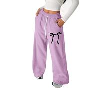 Baggy Joggers Teen Girls Oversized Wide Leg Loose Sweatpants Elastic High Waist Drawstring Sweat Pants Jogging Tracksuit Bottom Grey Blue Yellow Coffee