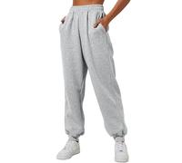 Baggy Sweatpants for Women Jogger Pants Elastic High Waisted Trousers Cuffed Ankles Sport Pants with Pockets Casual Comfortable Solid Color Loose Fit Tracksuit Joggers Bottoms Grey
