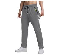 Baggy Tall Wide Leg Sweatpants for Men Zip Up 2025 Loose Open Leg Joggers Loose Fitting Yoga Active Wide Legged Track Pants Open Bottom Straight Leg with Pockets Yoga Pants Solid Grey