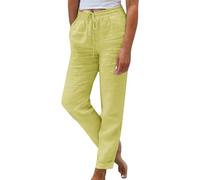 Baggy Trousers Women Tall Linen Trousers Womens Women's Cropped Cotton Capri Pants Elasticated Wide Leg Slacks Tracksuit Bottoms Ladies Harem Sweatpants Female Crop Pedal Pushers Cotton Baggy Joggers