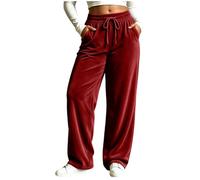 Baggy Velour Joggers for Women UK Wide Leg Sweatpants Athletic Elastic Waist Velvet Sweatpants Elastic Loose Fit Sports Jogging Trousers Tracksuit Bottoms Baggy High Straight Leg Track Pants