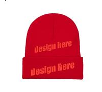 Baggy Winter Summer Hat Custom Text Here for Men Women Red