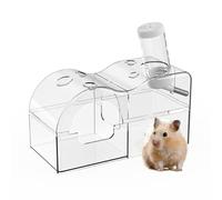 BAGHBPM 3 in 1 Hamster Hideout,Hamster House Habitat,Water Bottle with Food Container and Sand Bath Box,Suitable for Syrian Hamsters,Guinea Pigs,Gerbils and Mice