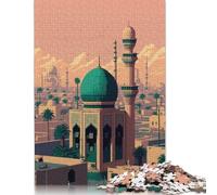 Baghdad Pixel Art Jigsaw Puzzles Puzzles for Adults Kids. 1000 Piece Whimsical Challenge Toy Educational Games Home Decoration for Adults& Kids Age 14 Years Up 1000pcs (38x26cm)