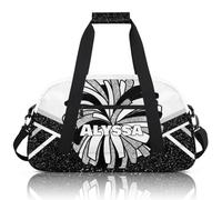 BAGHONEY Cheer Duffle Bag for Cheerleaders Team Personalised Cheer Gifts Cheerleading Gym Bag Sports Travel Dance Training Carry on Weekender Bags Black White