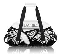 BAGHONEY Cheer Duffle Bag Personalized White Cheerleader Dance Gym Bag Cheerleading Sport Weekender Travel Training Tote Bag for Cheer Team White