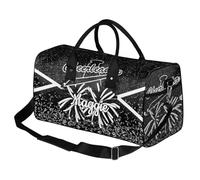 BAGHONEY Cheerleading Dance Bags for Women Personalised Black Glitter Large Sports Gym Bag Weekender Sleepover Swimming Cheerleader Holdall Tote Bag