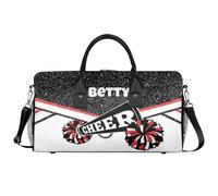 BAGHONEY Personalised Cheer Duffle Bag with Name Cheerleader Lightweight Training Gym Bags for Sport Dance Travel Carry On Weekend Bag for Women Men Black White Gifts