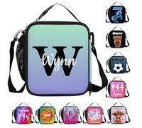 BAGHONEY Personalised Lunch Bags Custom Initials Name Insulated Lunch Box Leakproof Reusable Portable Cooler Tote Bag for Picnic Travel
