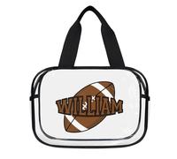 BAGHONEY Sports Clear Tote Bag Personalised American Football Large Waterproof Transparent Cosmetic Bag Toiletry Organizer Storage Handbag for Travel Dance Sports Swim Beach