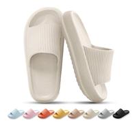 BAGHUY Sliders Women Mens Cloud Sliders Slippers Non-Slip Soft Flip Flops Comfortable Shower Cloud Slippers for Bathroom Pool Beach Indoor & Outdoor