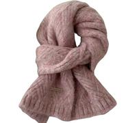 Bagkeak Wool Blend Solid Color Knitted Scarf for Women Warm Shoulder Wrap Versatile Layering Accessory for Fall, Winter, Pink, Medium