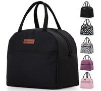 Baglemon Insulated Lunch Bag for Women Men, Lunch Containers Reusable High Capacity Lunch Tote Bags for Work Picnic (Black)