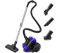 Bagless Cylinder Vacuum Cleaner, 1000W High Power Motor, 1.5L Wet and Dry Vacuum Cleaner for Hard Floor & Carpet, Lightweight and Compact, Easily Portable