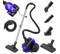 Bagless Cylinder Vacuum Cleaner, 1000W Hoover Vacuum Cleaner, Bagless Vacuum Cleaners, 3 in 1 Powerful Cleaner Carpet Cleaner with 4 Brush Head for Hardfloor, Carpet & Car