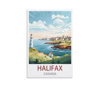 BAgLev Halifax Canada Vintage Travel Poster 16x24inch(40x60cm) Canvas Art Poster And Wall Art Picture Print Modern Family Bedroom Decor Posters