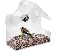 BagLEv Smart Bird Feeder with Camera,Window Bird Feeder with Strong Suction Cups Plastic Wild Bird Feeder House Clear Bird Seed Feeders for Outdoor Bird Watching Photos Bird Lovers