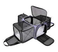 BAGLHER Cat Carrier Bag, Airline Approved Pet Carrier Soft Side Pet Travel 5 Sides Open Doors 3 Sides Expandable Foldable Dog Carrier with Fleece Pad