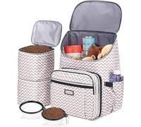 BAGLHER Travel Dog Backpack - Detachable Travel Dog Food Container for Pet Supplies Dog Gear Backpack,Dog Bag for Traveling with 2 Silicone Collapsible Bowls and 2 Food Baskets