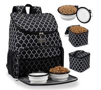 BAGLHER丨Dog Travel Bag, Airline Approved Pet Supplies Backpack, Dog Travel Backpack with 2 Silicone Collapsible Bowls and 2 Food Baskets