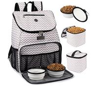 BAGLHER丨Dog Travel Bag, Airline Approved Pet Supplies Backpack, Dog Travel Backpack with 2 Silicone Collapsible Bowls and 2 Food Baskets