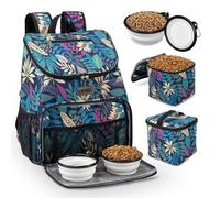 BAGLHER丨Dog Travel Bag, Airline Approved Pet Supplies Backpack, Dog Travel Backpack with 2 Silicone Collapsible Bowls and 2 Food Baskets