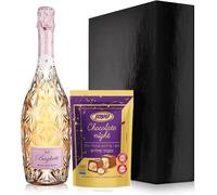 Baglietti No.5 Sparkling Moscato Rosé Wine Gift Set 750ml & Taaman Praline Filled Chocolate 90gr - Premium Dairy Chocolate Bag & Elegant Bubbly Pair - Fancy Boxed Wine for Holidays & Special Occasions
