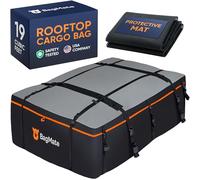 BagMate 19 Cubic Feet Roof Bag - Safety Tested Heavy-Duty Waterproof Rooftop Cargo Carrier for All Cars & SUVs (with or Without Rack) - Includes Protective Mat & Storage Bag - Military-Grade 840D PVC