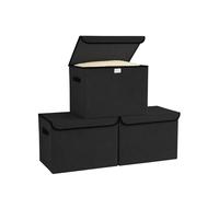 Bagnizer Small Collapsible Storage Boxes with Lids & Handles 3PCS