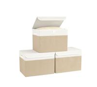 Bagnizer Small Collapsible Storage Boxes with Lids & Handles 3PCS