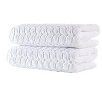 BAGNO MILANO 100% Turkish Cotton Jacquard Luxury Towel Set - Quick Dry Non-GMO Ultra-Soft, Plush and Absorbent Luxury Durable Turkish Towels Set (White, 2 pcs Bath Towel Set)