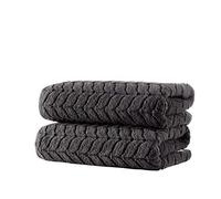 BAGNO MILANO 100% Turkish Cotton Jacquard Luxury Towel Set - Quick Dry Non-GMO Ultra-Soft, Plush and Absorbent Luxury Durable Turkish Towels Set (Charcoal, 2 pcs Bath Towel Set)