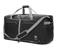 bago Holdall Bags for Men & Women - 120L Spaciously Large Holdall Bag with Shoe Compartment - Travel The World in Style & Convenience - Durable, Lightweight & Foldable Duffle Bag (Black)